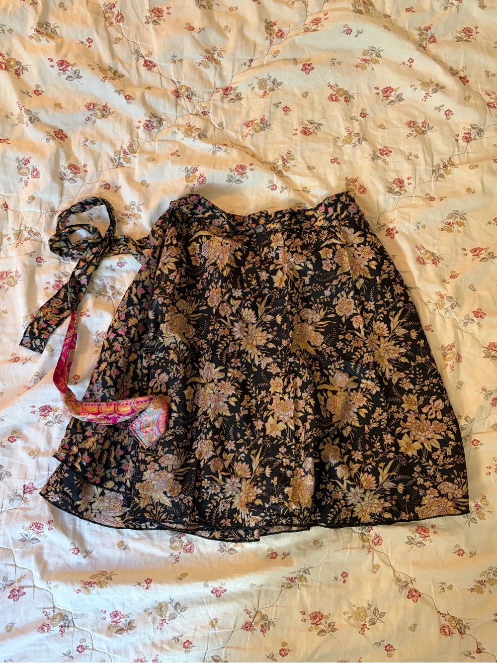 Floral Reversible Wrap Skirt